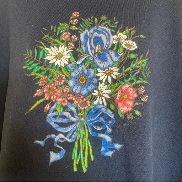 Vintage 90’s Gopher Sport Floral Crewneck Pullover Sweatshirt - Picture 4 of 11